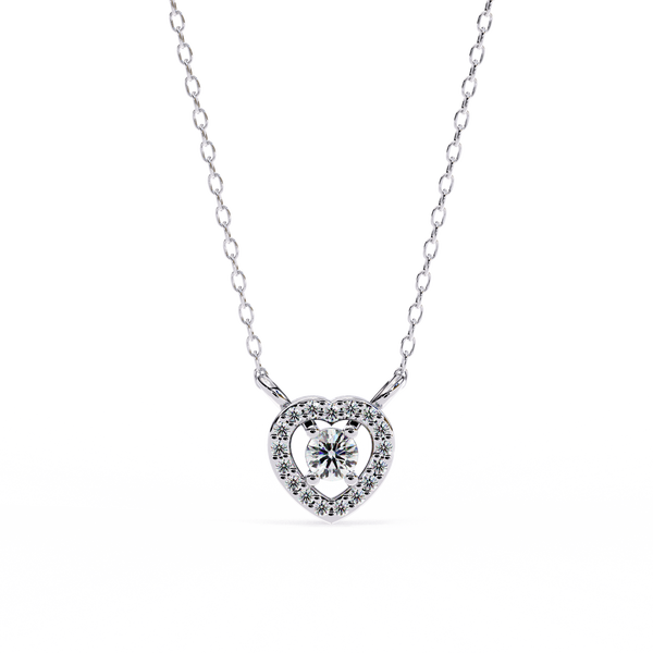 Natural Diamond Eternal Heart Halo Pendant