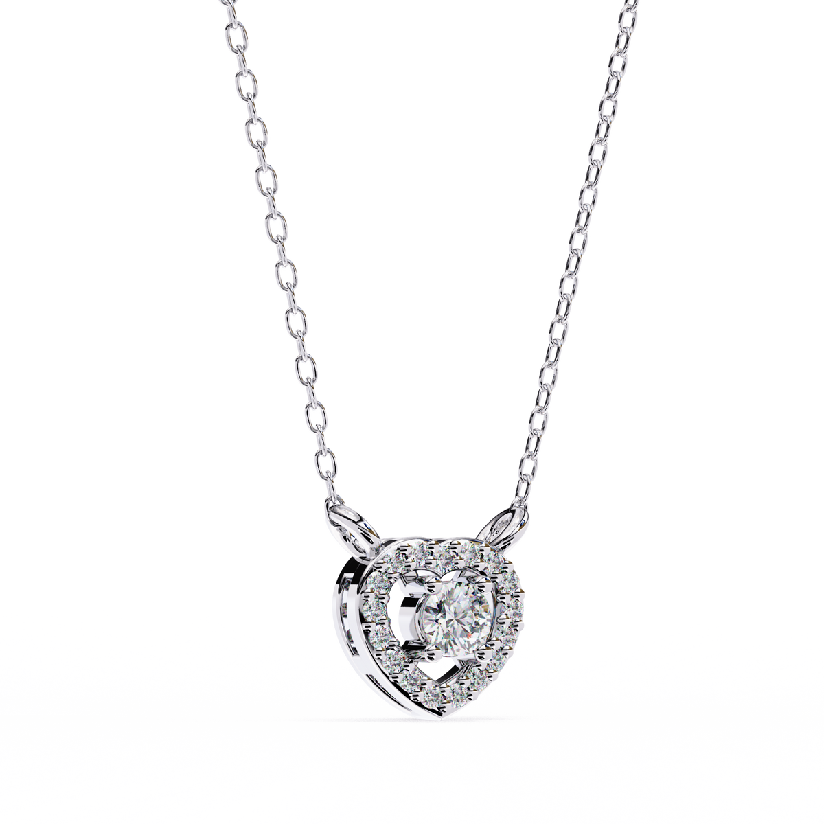 Natural Diamond Eternal Heart Halo Pendant