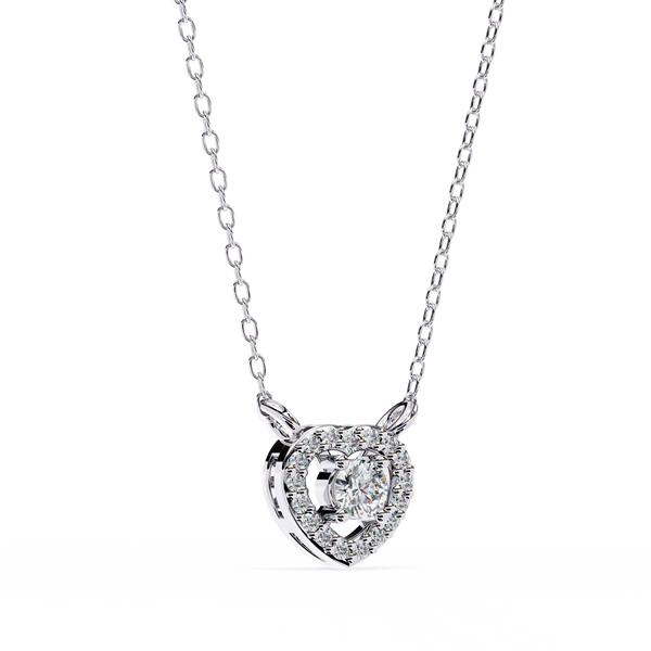 Natural Diamond Eternal Heart Halo Pendant