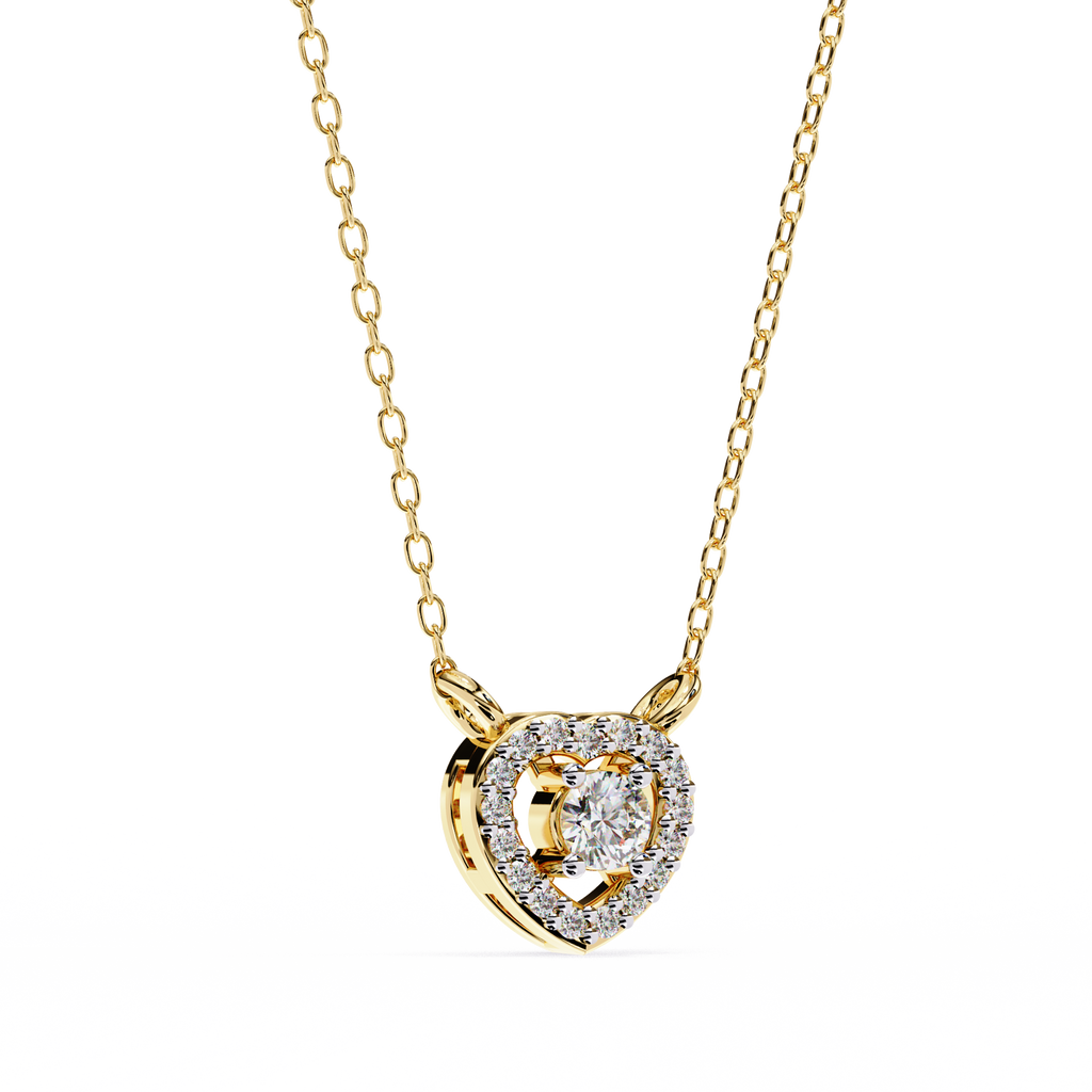 Natural Diamond Eternal Heart Halo Pendant