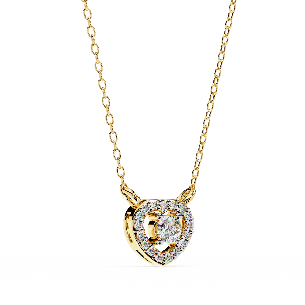 Natural Diamond Eternal Heart Halo Pendant
