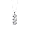 White Gold Triple Round Brilliant Diamond Drop Pendant