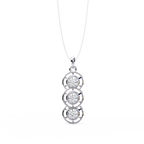 White Gold Triple Round Brilliant Diamond Drop Pendant