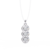 White Gold Triple Round Brilliant Diamond Drop Pendant