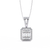 White Gold Baguette & Round Brilliant Cluster Halo Diamond Pendant