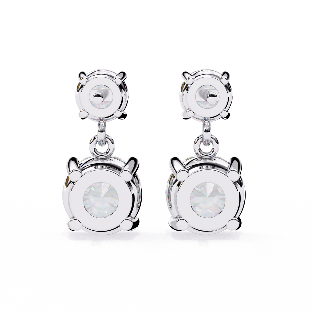 Classic Two-Stone Diamond Drop Earrings