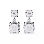 Classic Two-Stone Diamond Drop Earrings