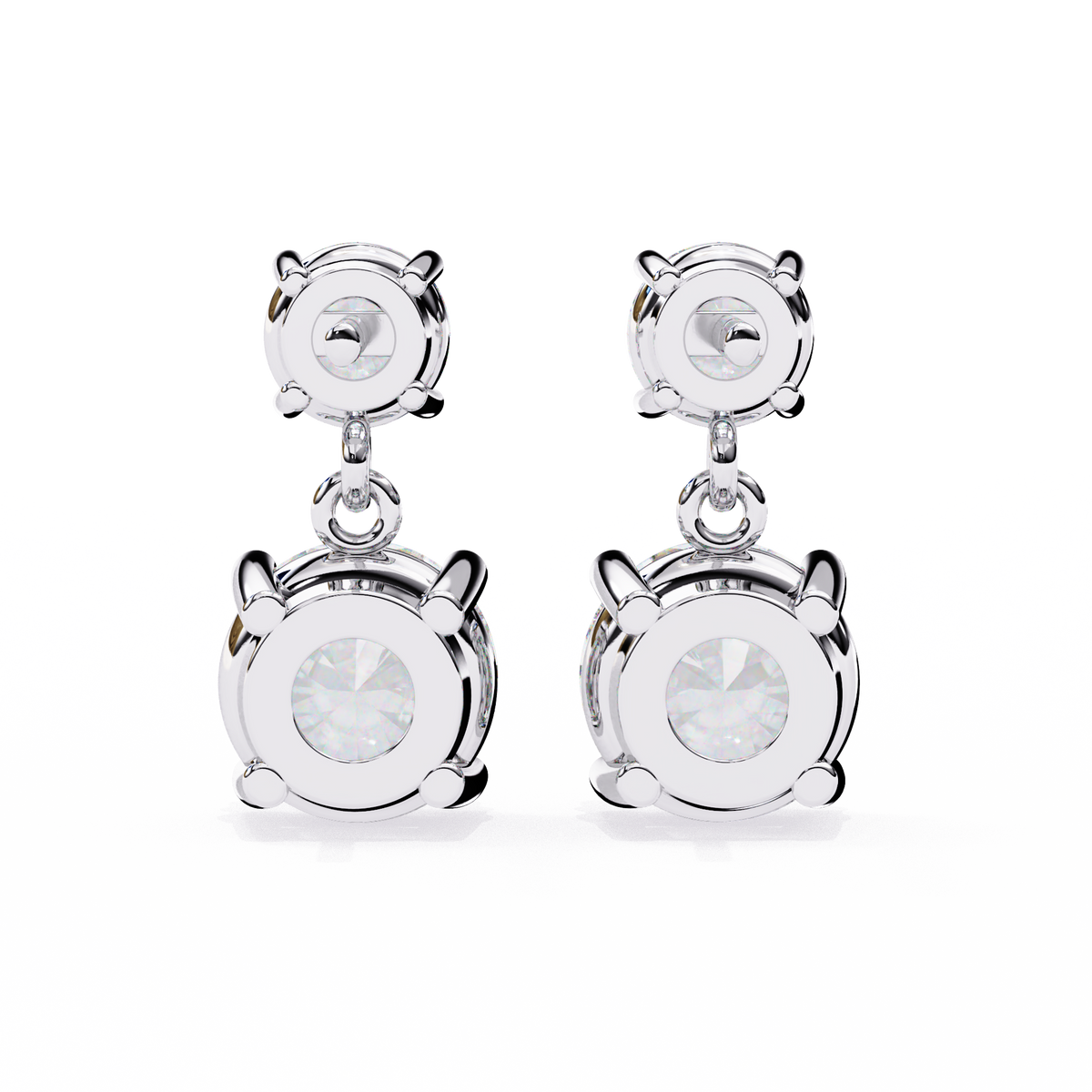 Classic Two-Stone Diamond Drop Earrings