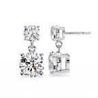 Classic Two-Stone Diamond Drop Earrings