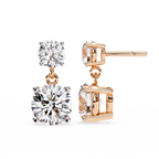 Classic Two-Stone Diamond Drop Earrings