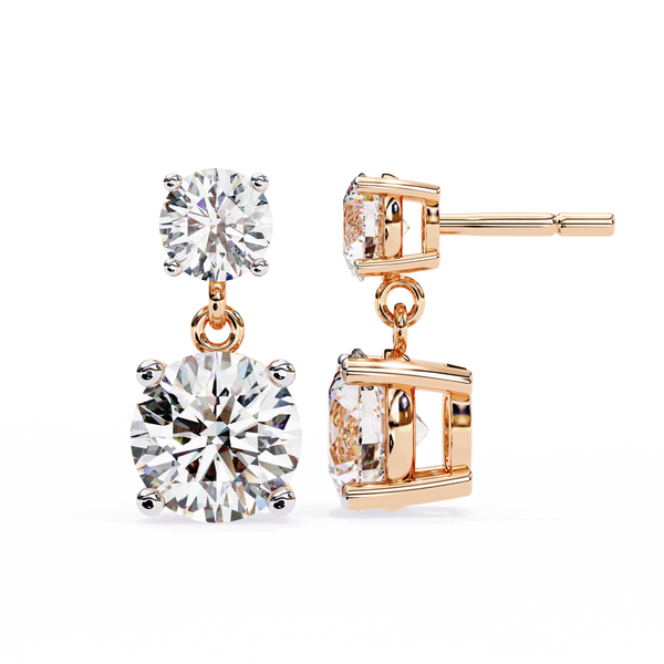 Classic Two-Stone Diamond Drop Earrings