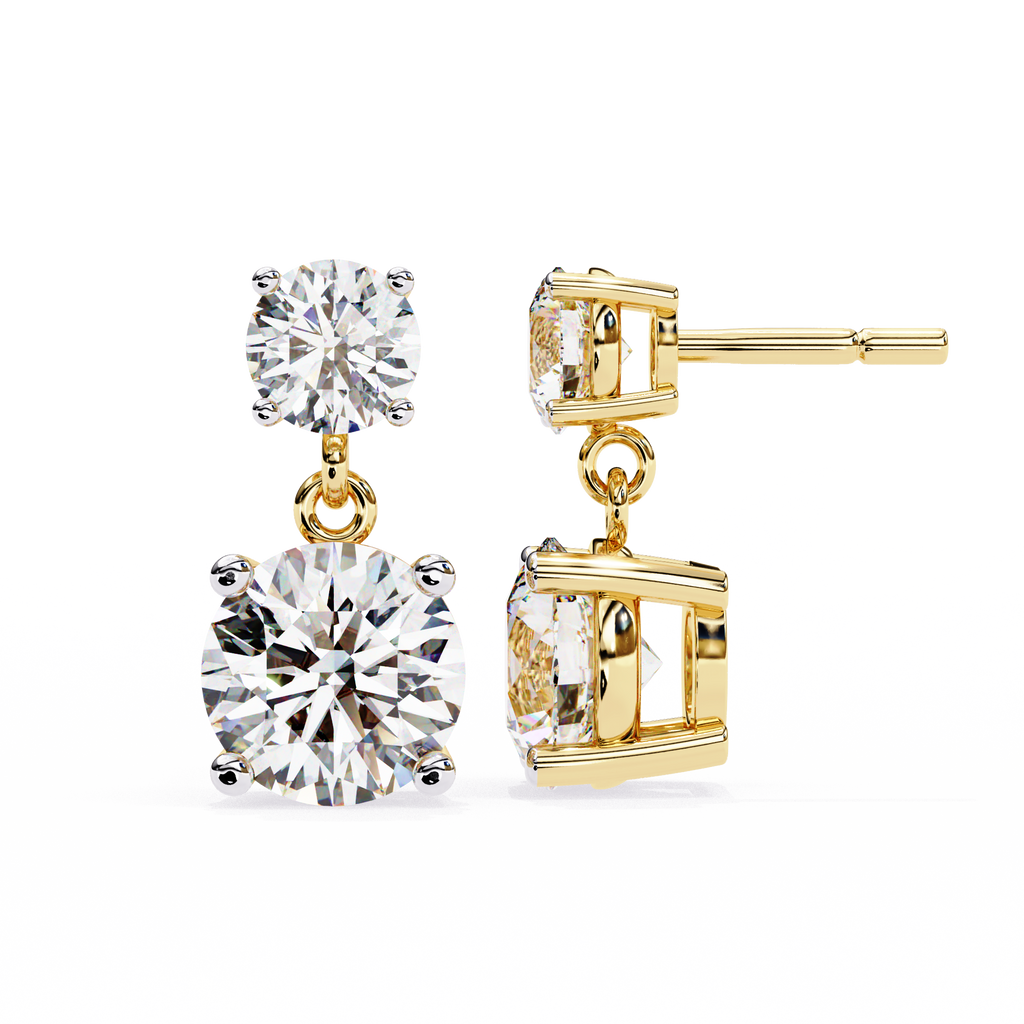 Classic Two-Stone Diamond Drop Earrings