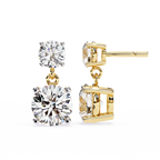 Classic Two-Stone Diamond Drop Earrings