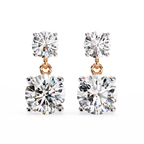 Classic Two-Stone Diamond Drop Earrings