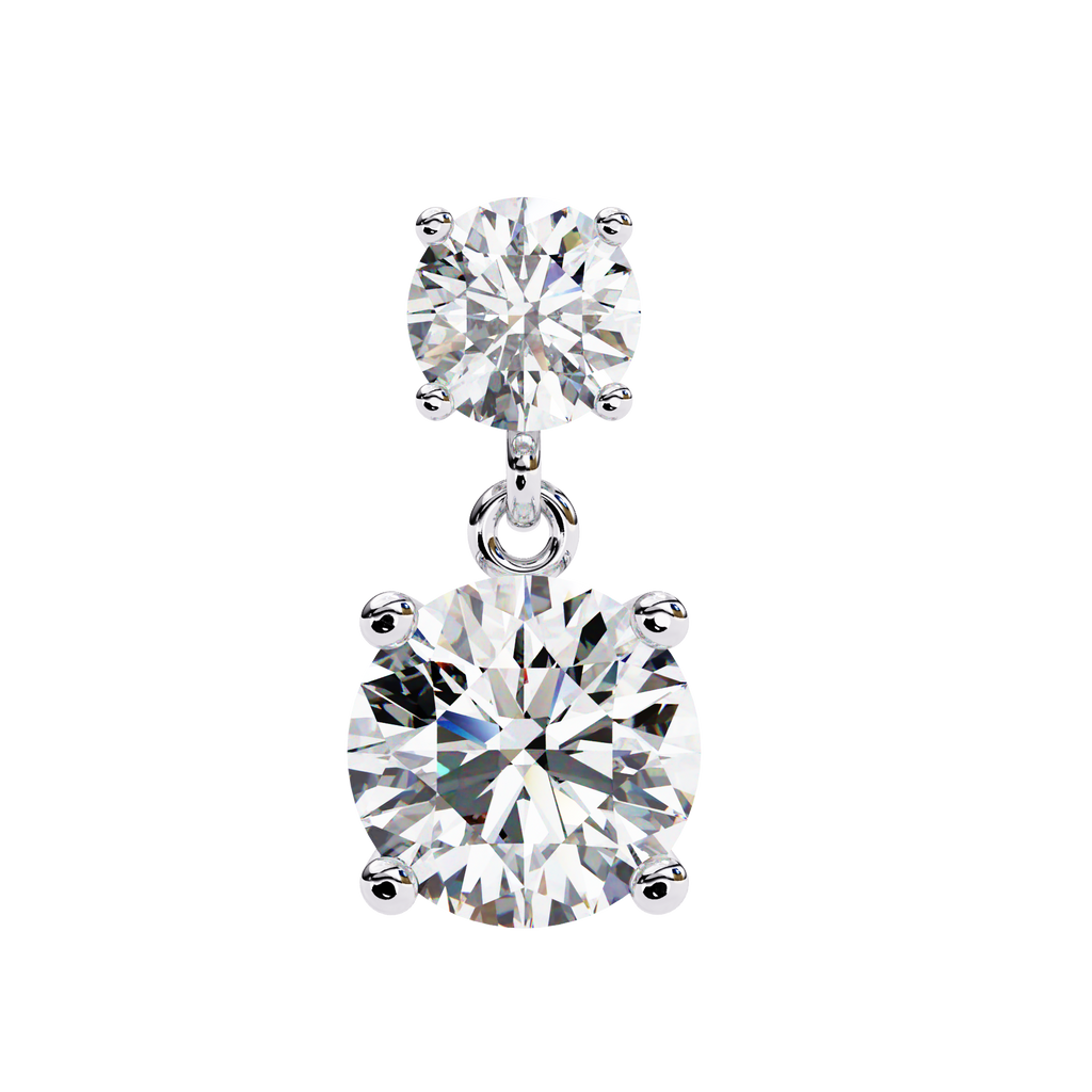 Classic Two-Stone Diamond Drop Earrings