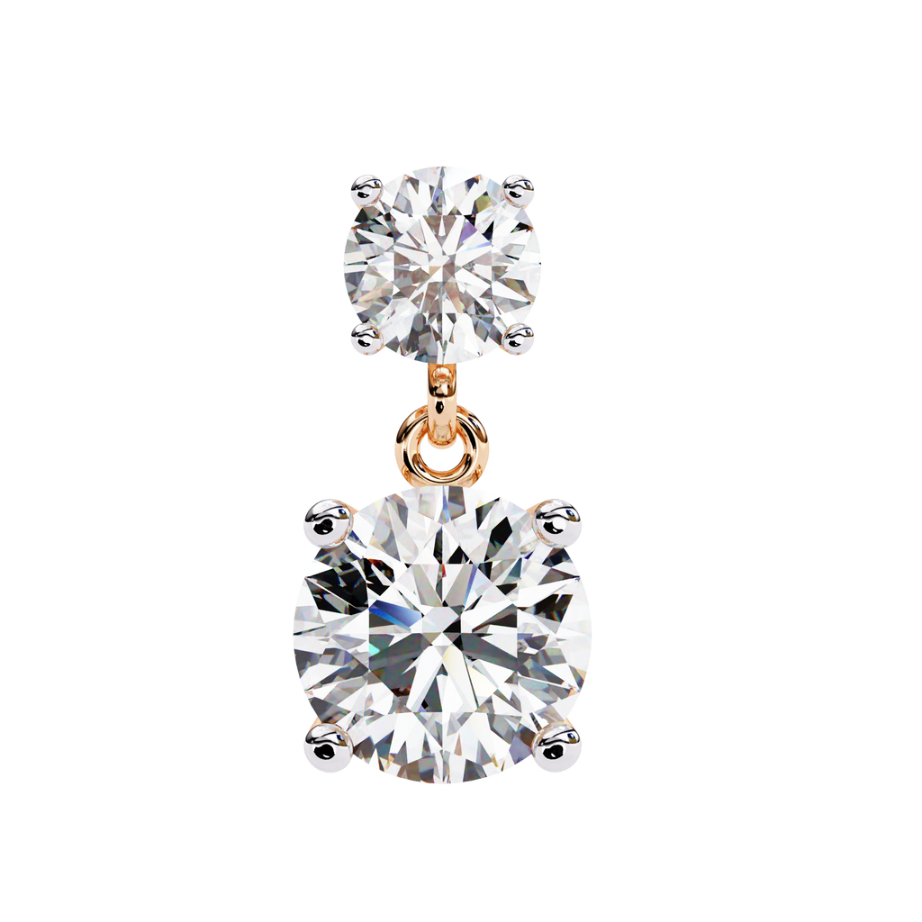 Classic Two-Stone Diamond Drop Earrings