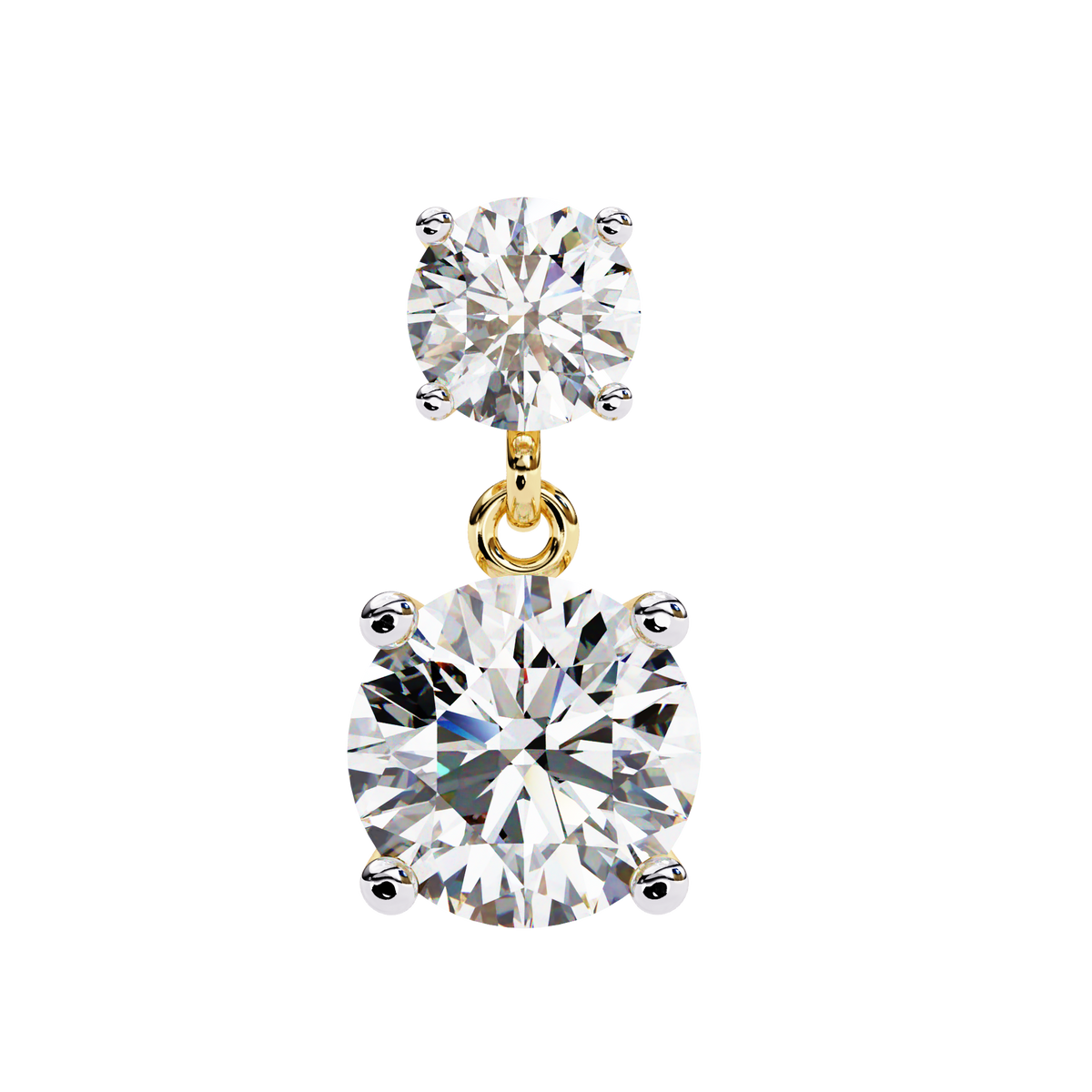 Classic Two-Stone Diamond Drop Earrings