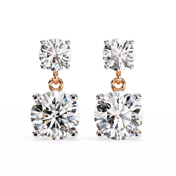 Classic Two-Stone Diamond Drop Earrings