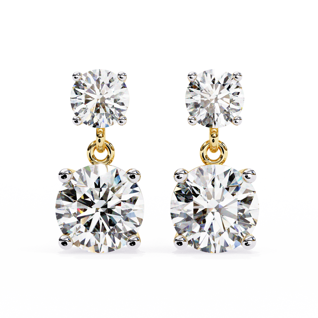 Classic Two-Stone Diamond Drop Earrings