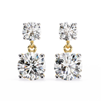 Classic Two-Stone Diamond Drop Earrings