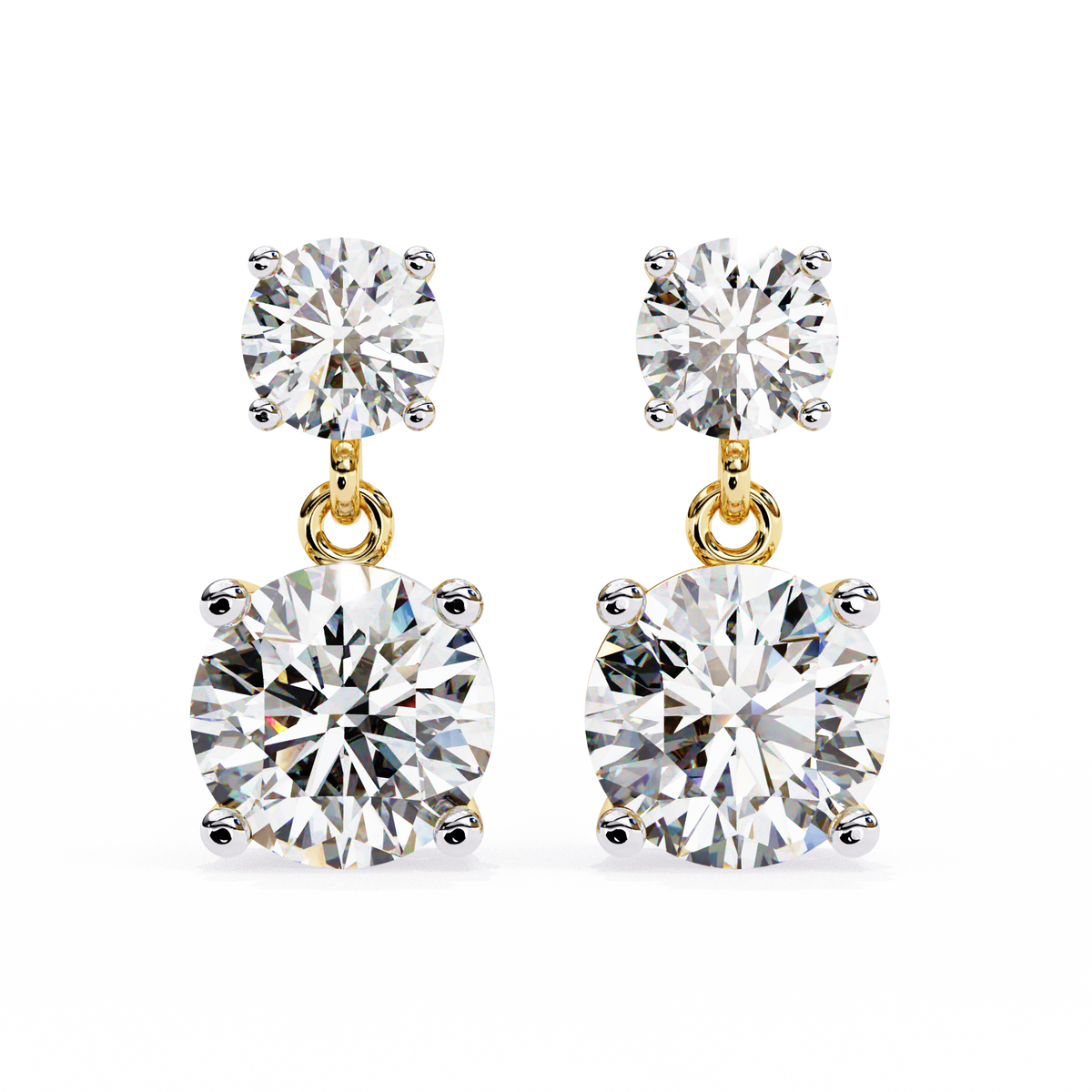 Classic Two-Stone Diamond Drop Earrings
