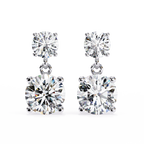 Classic Two-Stone Diamond Drop Earrings