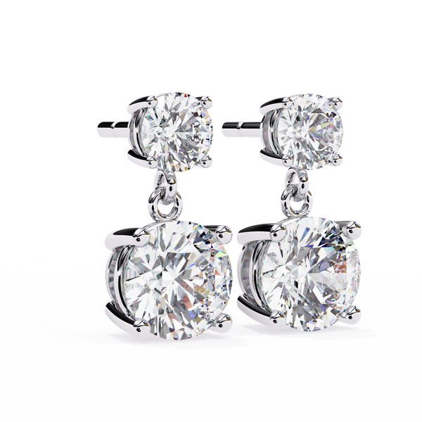 Classic Two-Stone Diamond Drop Earrings