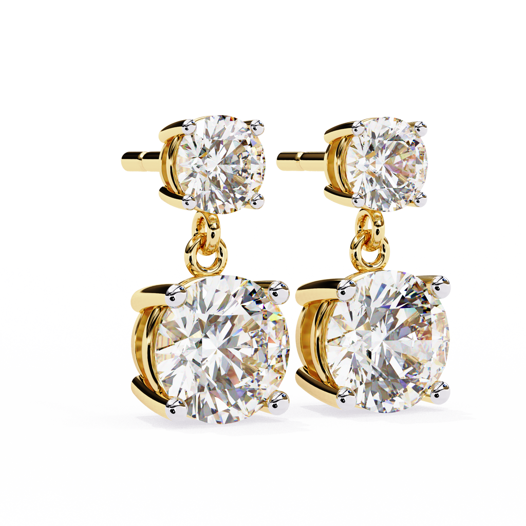 Classic Two-Stone Diamond Drop Earrings