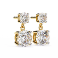 Classic Two-Stone Diamond Drop Earrings