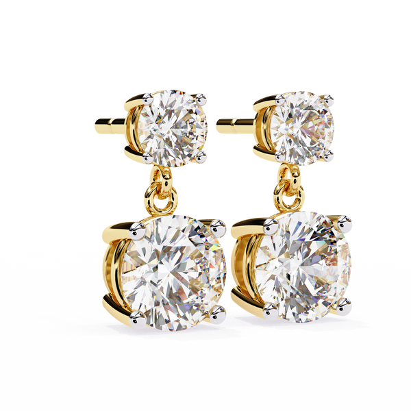 Classic Two-Stone Diamond Drop Earrings