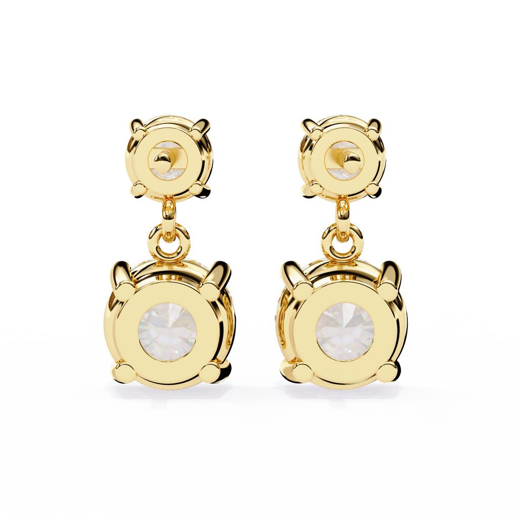 Classic Two-Stone Diamond Drop Earrings