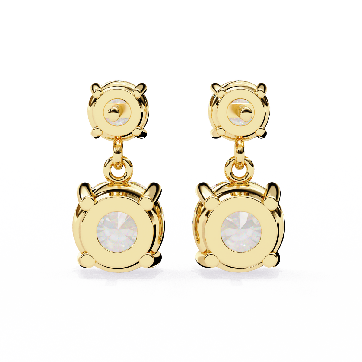 Classic Two-Stone Diamond Drop Earrings