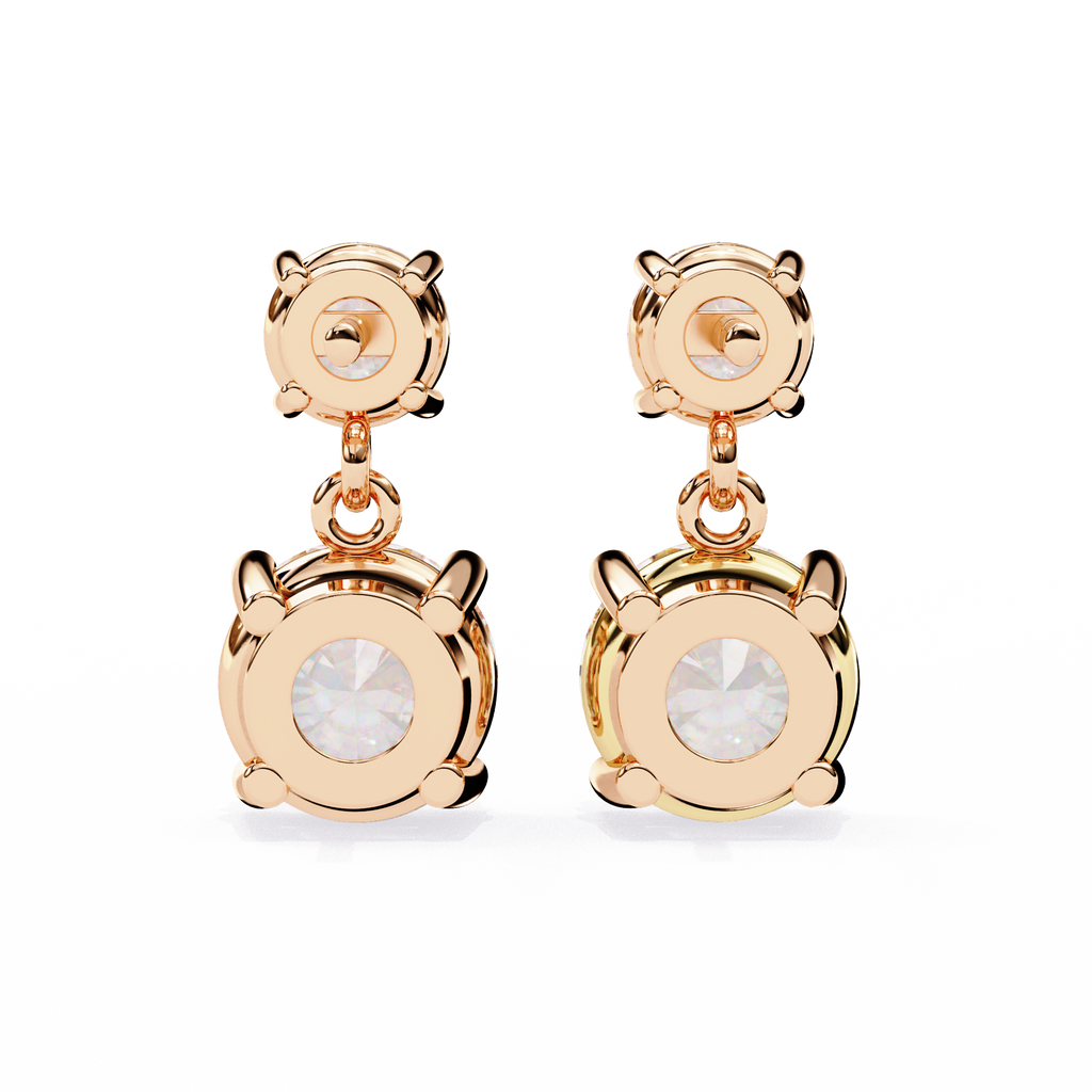 Classic Two-Stone Diamond Drop Earrings