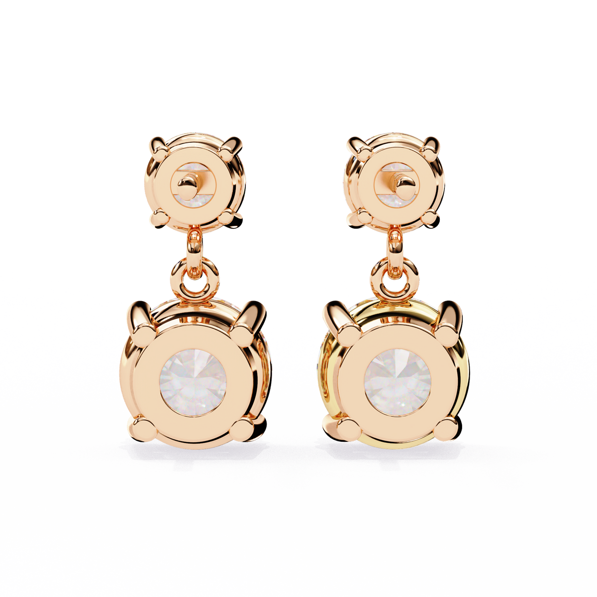Classic Two-Stone Diamond Drop Earrings