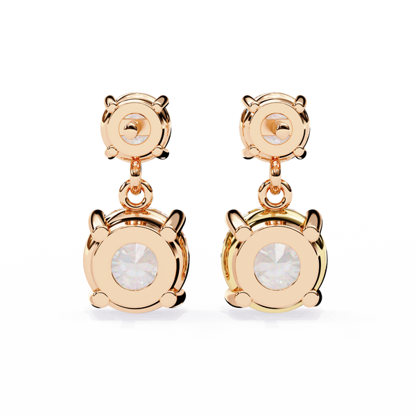 Classic Two-Stone Diamond Drop Earrings