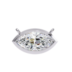 White Gold East-West Marquise Diamond Pendant