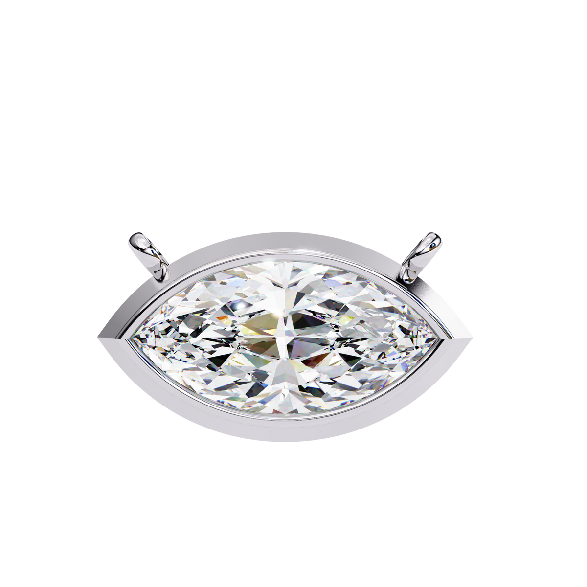 White Gold East-West Marquise Diamond Pendant