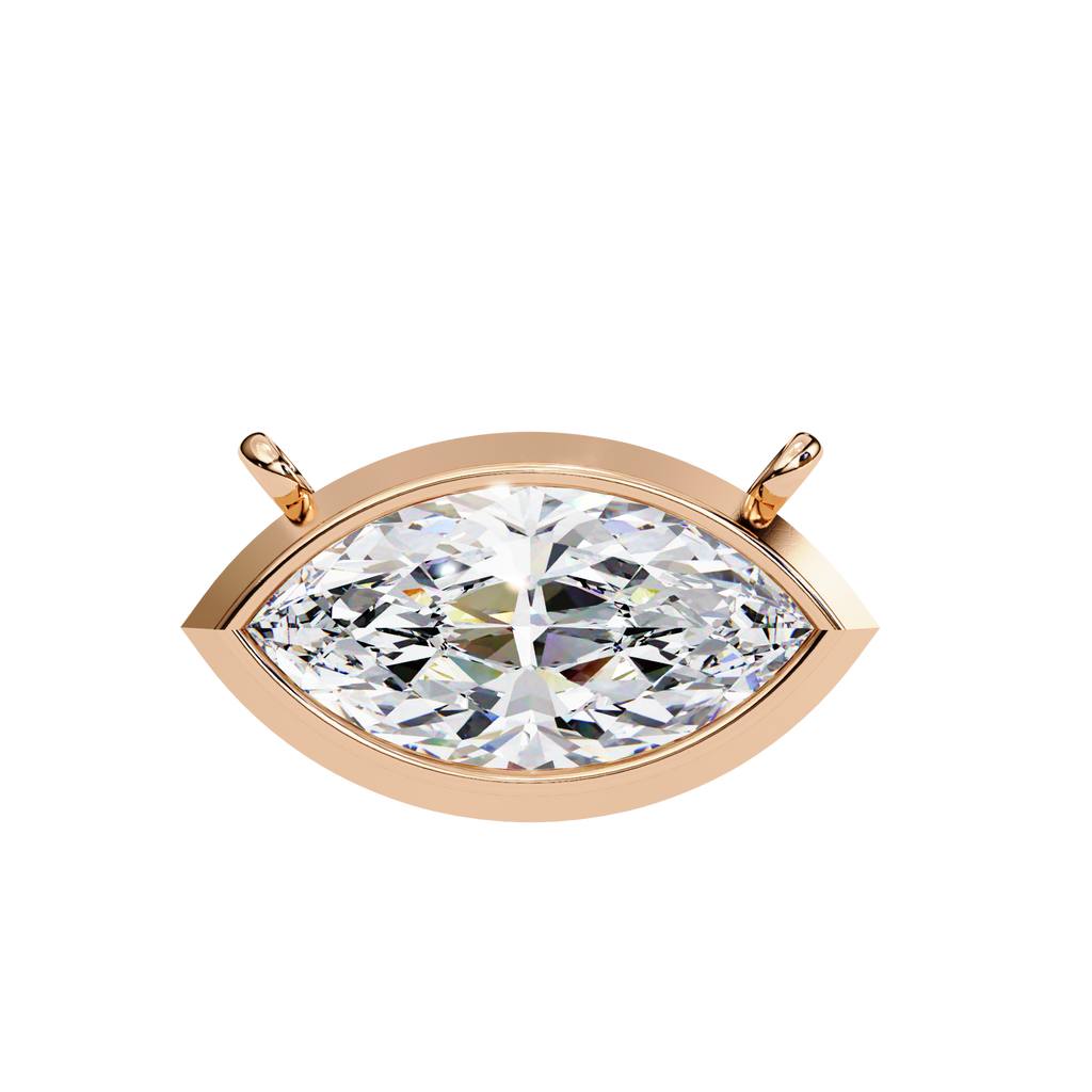 Marquise-Cut Evil Eye Natural Diamond Pendant