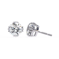 White Gold Double-Prong Round Solitaire Diamond Stud Earrings