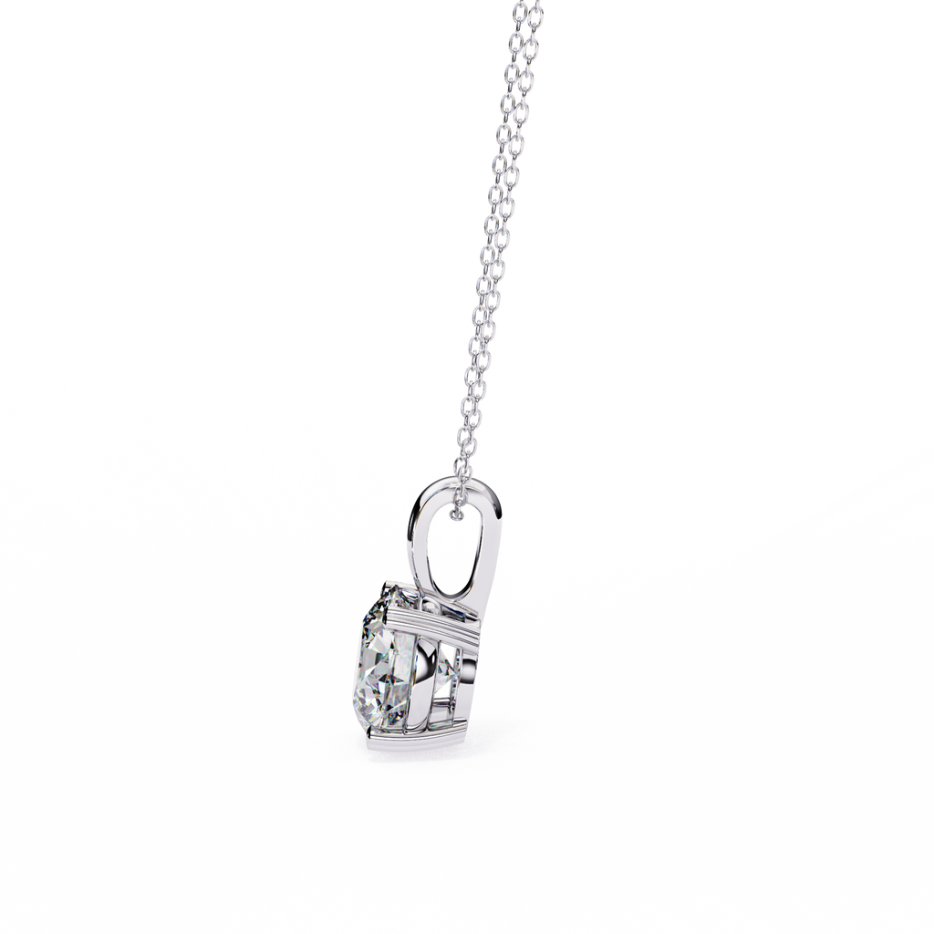 Round Solitaire Double Claw Prong Pendant