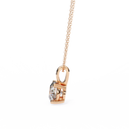 Round Solitaire Double Claw Prong Pendant