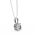 Round Solitaire Double Claw Prong Pendant