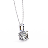 Round Solitaire Double Claw Prong Pendant