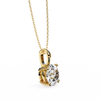 Gold Round Brilliant Diamond Four-Prong Solitaire Pendant