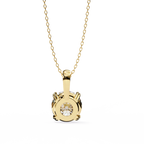 Yellow Gold Round Brilliant Diamond Four-Prong Solitaire Pendant