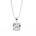 Round Solitaire Double Claw Prong Pendant