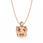 Rose Gold Round Brilliant Diamond Four-Prong Solitaire Pendant