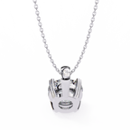Round Solitaire Double Claw Prong Pendant