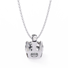 Round Solitaire Double Claw Prong Pendant