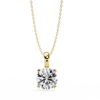 Round Solitaire Double Claw Prong Pendant